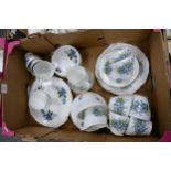 Queen Anne Blue Rose & Regency Floral Patterned tea ware