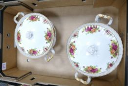 Two Royal Albert Old Country Rose pattern Tureens