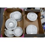 A large collection of Regency Snow White patterned Dinner ware including tureens, dinner plates,