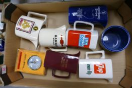 A collection of Wade Advertising Water jugs including 7up, Hamlet, Tolly Cobbold etc . These items