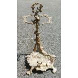 Reproduction Art Nouveau Brass Umbrella Stand, height 55cm