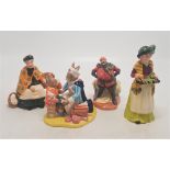 Royal Doulton small Character Figures Falstaff HN3236, Two a Penny HN4938 & The old lavender