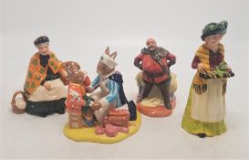 Royal Doulton small Character Figures Falstaff HN3236, Two a Penny HN4938 & The old lavender