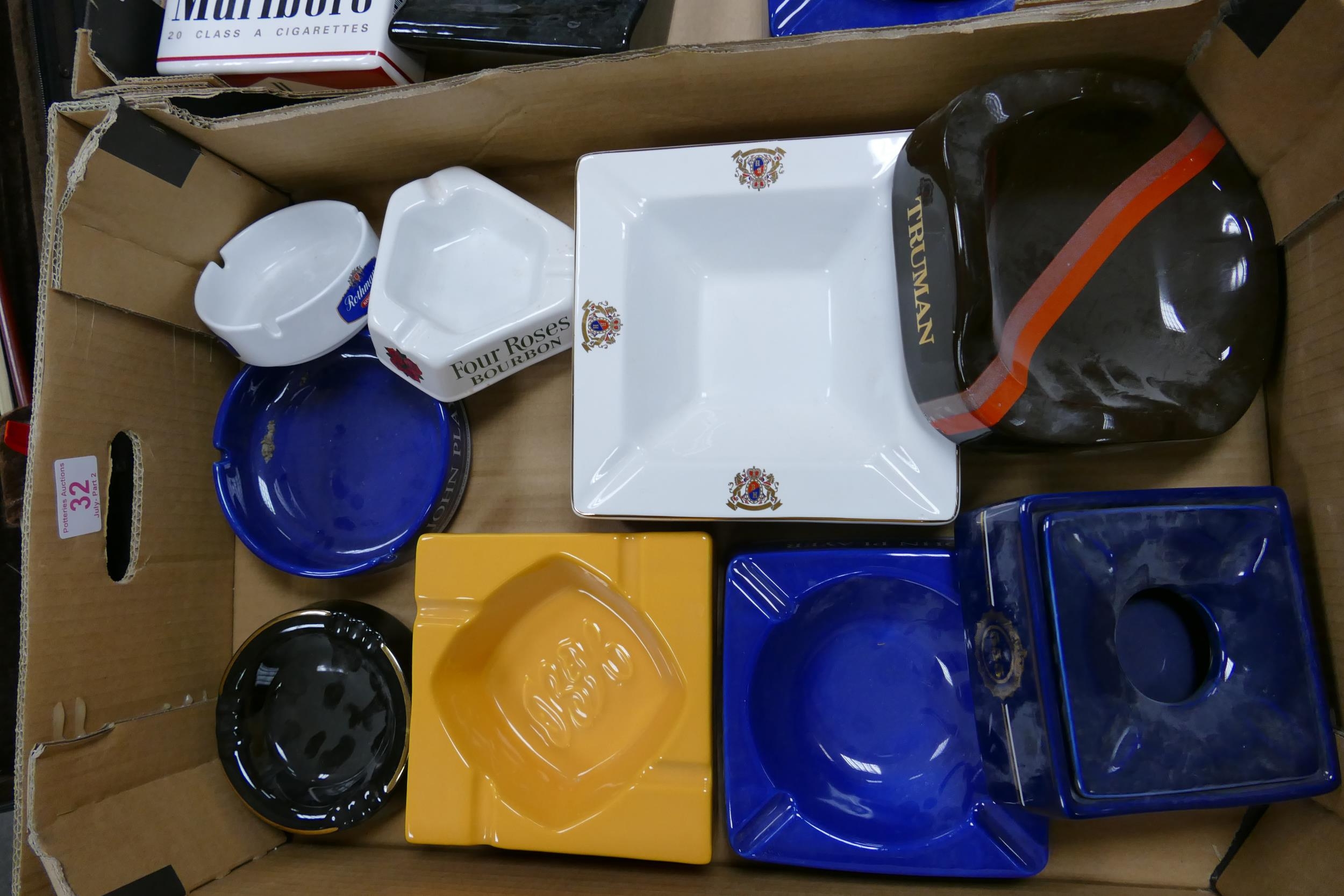 A collection of Wade Advertising Ashtrays including B&H, Truman, John Player, Rothmans etc . These