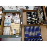 A mixed collection of boxed & cased cutlery (3 trays)