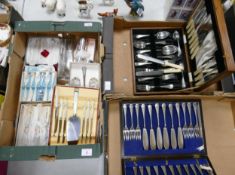 A mixed collection of boxed & cased cutlery (3 trays)