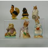 Boxed Royal Albert Beatrix Potter Figures Mrs Rabbit Cooking, Sally Hennypenny, Babbitty Bumble,