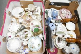 A mixed collection of items to include floral decorated miniatures, Royal Albert saucers, Wedgwood