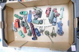 A collection of early play worn Dinky Army Wagons, cars & Aeroplanes