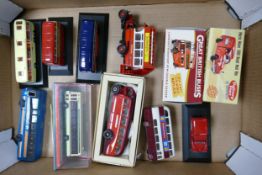 A collection of Great British Buses including Corgi Leyland Tiger, Plaxtons Paramount, Morris