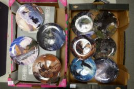 A large collection of Wedgwood Danbury Mint Collectors Plates & similar (2 trays)