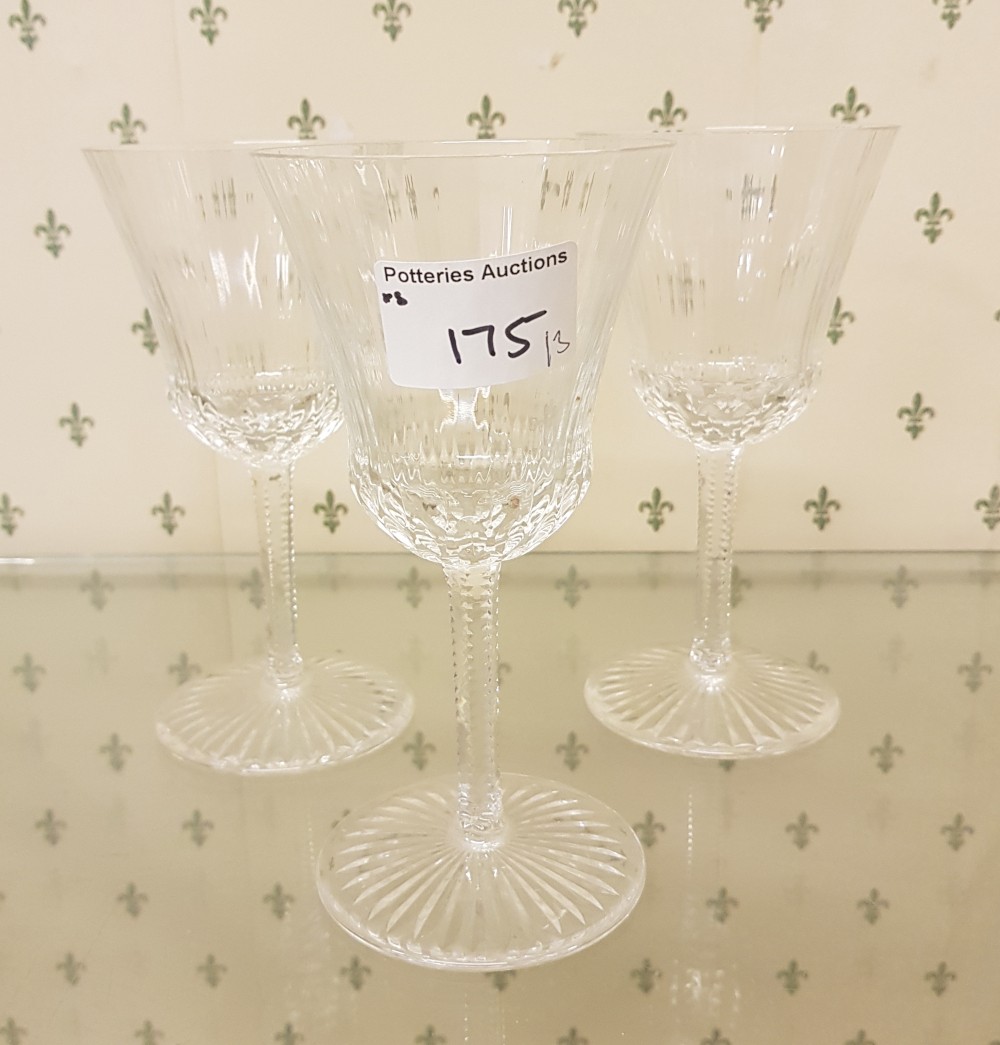 Apollo Undecorated Glass / Crystal White Wine Glasses as used as blanks for De Lamerie(3)