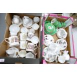 A mixed collection of items to include Floral decorated tea ware, trio's , Royal Commemorative items