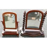 Two dressing table mirrors, one barley twist.