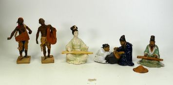 A collection of Chinese Mud Man Figure, tallest 16cm(6)