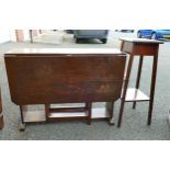 1930's Oak Drop Leaf Table & plant stand(2)