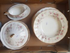 Paragon Victoriana Rose Patterned Dinnerware Items to Include 7 Dinner Plates, 6 Rimmed Soup