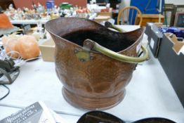 Antique Copper Coal Scuttle