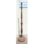 Early 20th Century turned wood standard lamp. height to top of fitting 153cm