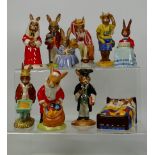 Boxed Royal Doulton Bunnykins Figures Gardener DB156, Father, Mother & Victoria Db168,