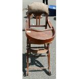 Antique Victorian Childs Metamorphic High Chair / Low chair