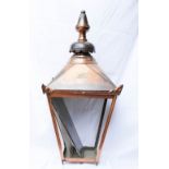 Large Vintage Copper Street Lamp Sized Shade / Lantern, height 74cm