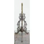 Late Victorian Brass and Cast iron lamp. height to top of fitting 100cm