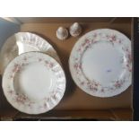Paragon Victoriana Rose Patterned Dinnerware Items to Include 6 Rimmed Soup Bowls, 1 Oval Platter, 1
