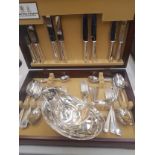 A part complete canteen of Arthur Price silver plated cutlery, together with a boxed Arthur Price