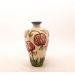 Moorcroft Pink Fushia vase designed by Rachel Bishop. Height 16cm, dated 2009. Boxed