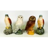 Royal Doulton for Beneagles Sealed Scotch Whisky Decanters Tawney Owl, Snowy Owl, Kestrel &