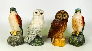 Royal Doulton for Beneagles Sealed Scotch Whisky Decanters Tawney Owl, Snowy Owl, Kestrel &