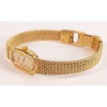 Ladies Longines gold plated quartz wristwatch and bracelet.