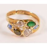 18ct gold & stone set ring. Size Q, 2.2g