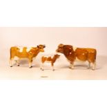 Beswick Guernsey family to include Bull 1451, cow 1248A and calf 1249B (3)