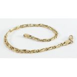 14ct gold bracelet, bears indistinct non UK hallmark, but tested as 14ct or better, gross weight 5.