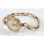 Ladies 9ct Avia wrist watch with 9ct gold bracelet, gross weight 17.7g.