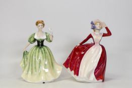 Royal Doulton Lady Figures Mary Hn3903 & Lily Hn3902 with certs(2)
