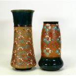 Royal Doulton Slater's chine Vase together with a similar Royal Doulton vase. Height of tallest 24cm