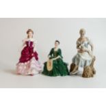 Royal Doulton lady figures to include Sweet Sixteen HN3648, Lady from Williamsburg HN2228 and