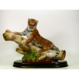 Renaissance Large Limited Edition Figure Jaguar , height on wood plinth 33cm