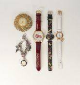 Three Radley Watches with one Fossil example and a faux turqoise and pearl decorative thermometer