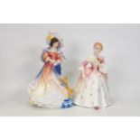 Royal Doulton Lady Figures Christine Hn3905 & Katherine Hn3708 with certs(2)