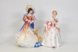 Royal Doulton Lady Figures Christine Hn3905 & Katherine Hn3708 with certs(2)