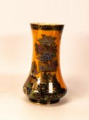 Crown Devon orange lustre Bird of Paradise vase, pattern 276. Height 19cm . some wear to the