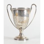 Silver two handled small trophy, hallmarked for Sheffield 1936,114g.