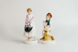 Royal Doulton figures to include Polly put the kettle onHN3021 and Little Jack Horner Hn3034 (2)