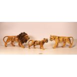 Beswick Lion family to include lion 1506, lioness 1507 and cub 1508 (3)