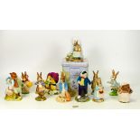 A collection of Beswick & Beatrix Potter Figures Boxed Border Fine Arts Mrs Rabbit, Peter Rabbit,