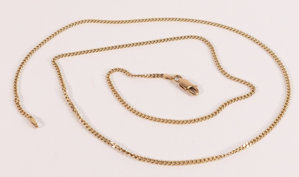 14ct gold 24 inch necklace, 9.3g.